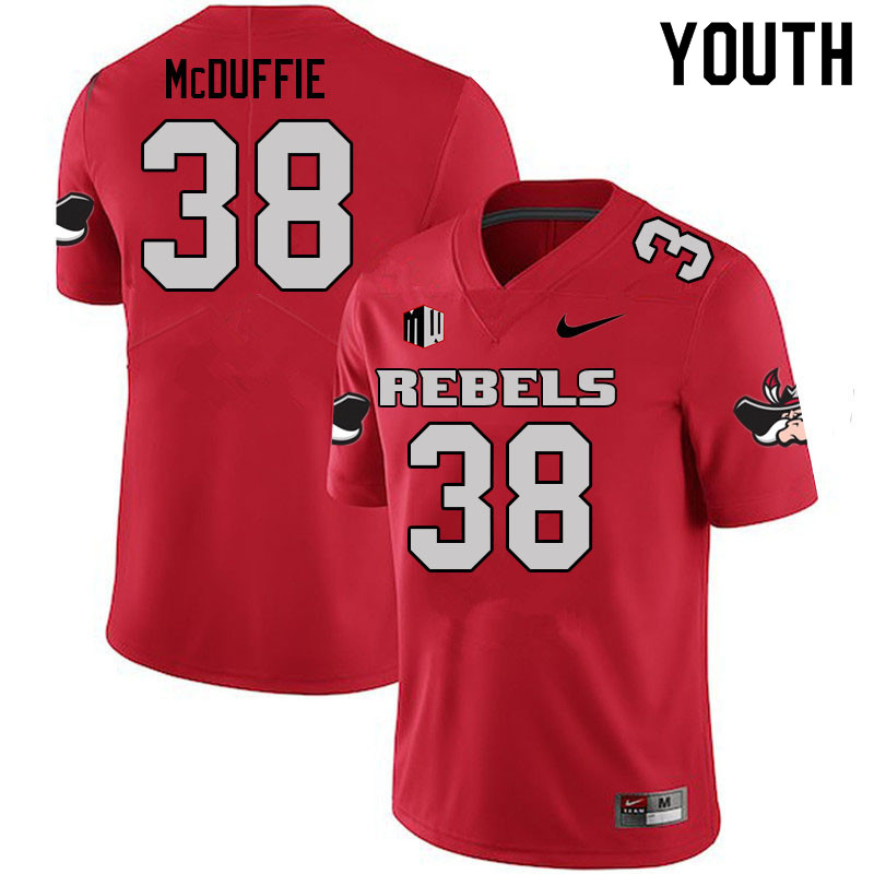 Youth #38 Marsel McDuffie UNLV Rebels College Football Jerseys Sale-Scarlet - Click Image to Close